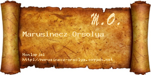 Marusinecz Orsolya névjegykártya